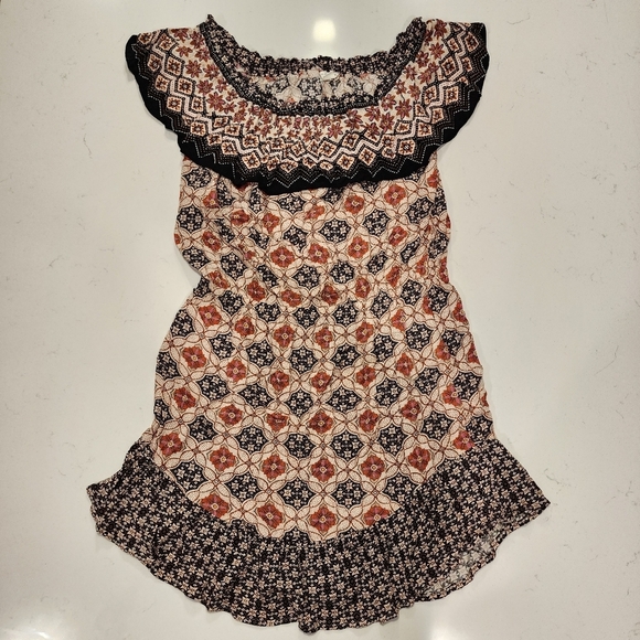 Aeropostale Black Cream MINI Off The Shoulders Sundress Women's Medium M EUC - Picture 5 of 16